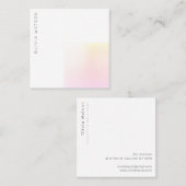 ミニマリスモダント抽象芸術グラデーションピンクの四角 スクエア名刺 (正面/裏面)