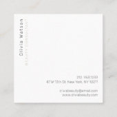 ミニマリスモダント抽象芸術グラデーションピンクの四角 スクエア名刺 (裏面)