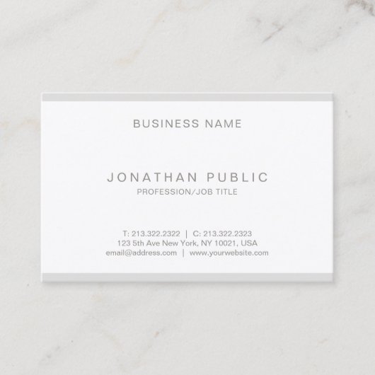 ミニマリスモダント·プレーン·クリーン·ルックス·ファッショナブル 名刺 (正面)