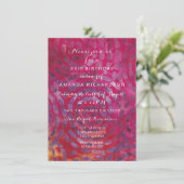 ミニマリスレッドキャンディろうけつ染めトロピカルピンク誕生日 招待状 (スタンド正面)