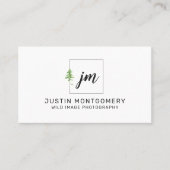 ミニマリス素朴トウォーターカラーパインズビジネス 名刺 (正面)