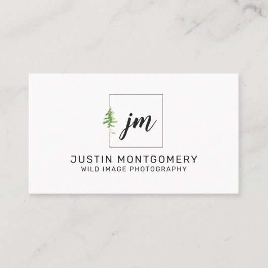 ミニマリス素朴トウォーターカラーパインズビジネス 名刺 (正面)