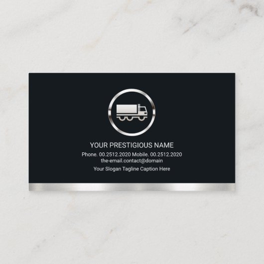 ミニマリス縁どト銀線トラック輸送 名刺 (裏面)