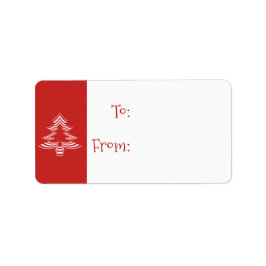 ミニマリス赤と白トクリスマスツリー贈与ラベル ラベル