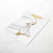 ミニマリズムなカタック・ソロダンスパフォーマンス 箔招待状 (回転した状態)
