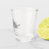 ミニマリズムなロサンゼルス市街地のイラスト ショットグラス (右)