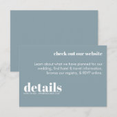 ミニマリズムな結婚式の詳細案内 エンクロージャーカード (正面/裏面)