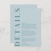 ミニマリズムな結婚式の詳細案内 エンクロージャーカード (正面/裏面)