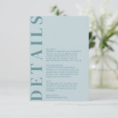 ミニマリズムな結婚式の詳細案内 エンクロージャーカード (スタンド正面)