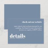 ミニマリズムな結婚式の詳細案内 エンクロージャーカード (正面/裏面)