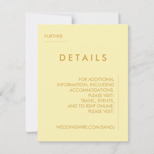 ミニマリズムな結婚式の詳細案内 招待状 (正面)