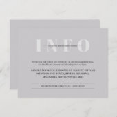 ミニマリズムな結婚式の詳細案内 招待状 (正面/裏面)