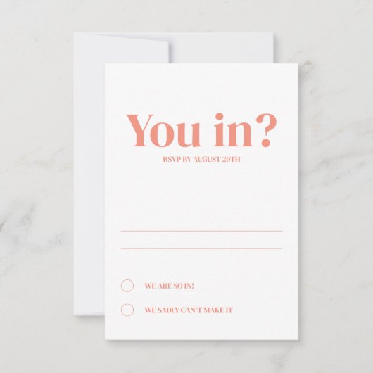 ミニマリズムな結婚式の詳細案内 招待状 (正面)