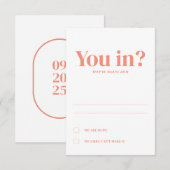 ミニマリズムな結婚式の詳細案内 招待状 (正面/裏面)