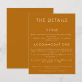 ミニマリズムな結婚式の詳細案内 招待状 (正面/裏面)