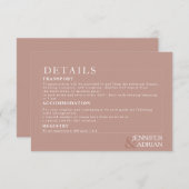 ミニマリズムな結婚式の詳細案内 招待状 (正面/裏面)