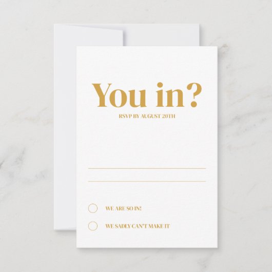 ミニマリズムな結婚式の詳細案内 招待状 (正面)