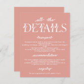 ミニマリズムな結婚式の詳細案内 招待状 (正面/裏面)