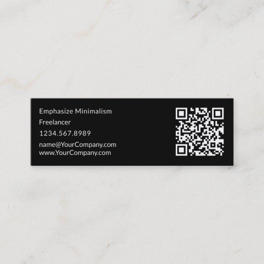 ミニマリズムのイニシャルをシンプル強調する スキニー名刺 (正面)