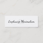 ミニマリズムのイニシャルをシンプル強調する スキニー名刺 (裏面)