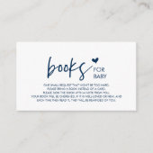 ミニマリズムのネイビーモダンブルーのベビーのための本 エンクロージャーカード (正面)