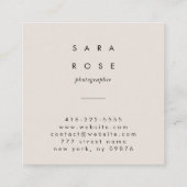 ミニマリズムのプロフェッショナル写真家 コーリングカード (裏面)