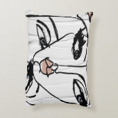 ミニマリズムのラインアート・オブ・ウィメン顔 アクセントクッション (裏面(縦))