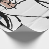 ミニマリズムのラインアート・オブ・ウィメン顔 ラッピングペーパー (角)