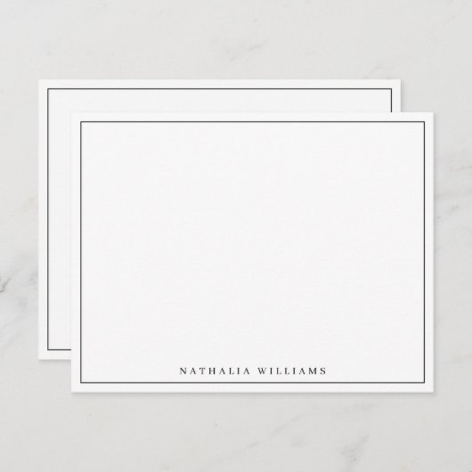 ミニマリズムの基本的な黒い文房具 ノートカード (正面/裏面)