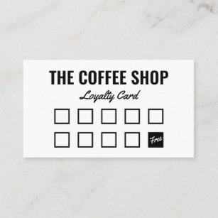 ミニマリズムの白黒シンプルはっきりしたの喫茶店 ロイヤリティカード