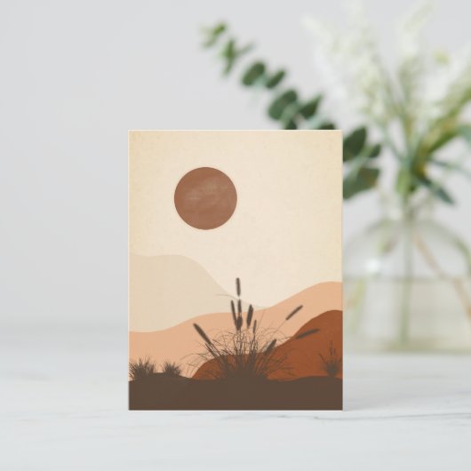 ミニマリズムの芸術。優しいメッセージ。 ポストカード (スタンド正面)