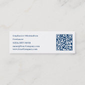 ミニマリズムを強調シンプルイニシャルブルー スキニー名刺 (正面)