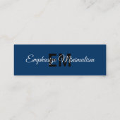 ミニマリズムを強調シンプルイニシャルブルー スキニー名刺 (裏面)