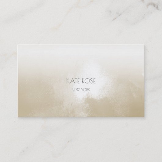 ミニマリズムアイボリーグランギーグラデーションスタイリストメイクアップ 名刺 (正面)