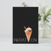ミニマリズムイタリアンジェラートアイスクリームパーティー 招待状 (スタンド正面)