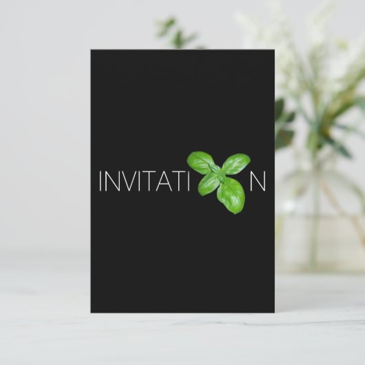 ミニマリズムイタリアンフードディナーパーティー 招待状 (スタンド正面)