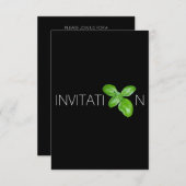 ミニマリズムイタリアンフードディナーパーティー 招待状 (正面/裏面)