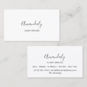 ミニマリズムエレガントスクリプトメイクアップ白黒 名刺 (正面/裏面)