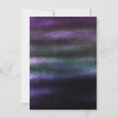 ミニマリズムグラデーションティール（緑がかった色）パープルネイビートロピカルグリーン 招待状 (裏面)