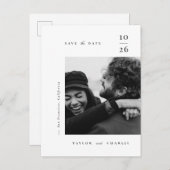 ミニマリズムタイポグラフィ日付の保存 案内ポストカード (正面/裏面)
