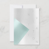 ミニマリズムファッションイベントメタリックアクアティファニー 招待状 (正面)