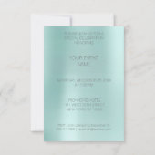 ミニマリズムファッションイベントメタリックアクアティファニー 招待状 (裏面)