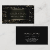 ミニマリズムファッションブラックフレーム金ゴールドストライプルクス 名刺 (正面/裏面)