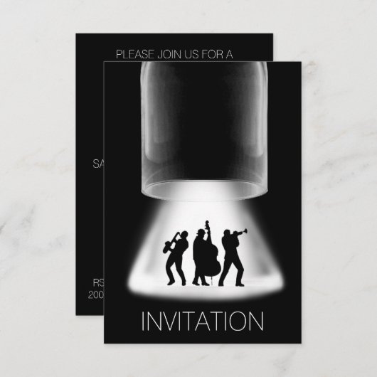 ミニマリズムフェスティバルジャズコンサート招待状 招待状 (正面/裏面)