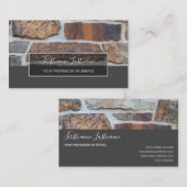 ミニマリズム古代の城石壁グレーの長方形 名刺 (正面/裏面)