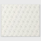 ミニマリズム座ってキャットブラック&クリームギフト ラッピングペーパー (フラット)