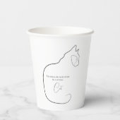 ミニマリズム座ってキャットブラック&ホワイト 紙コップ (裏面)