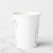 ミニマリズム座ってキャットブラック&ホワイト 紙コップ (右)