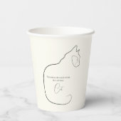 ミニマリズム座るキャットブラック&クリーム 紙コップ (裏面)