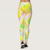ミニマリズム抽象芸術アートイエローグリーンパープルブロック レギンス (裏面)